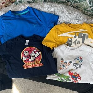 Kids Short Sleeve Tee Set - Blue, Navy, Yellow & White